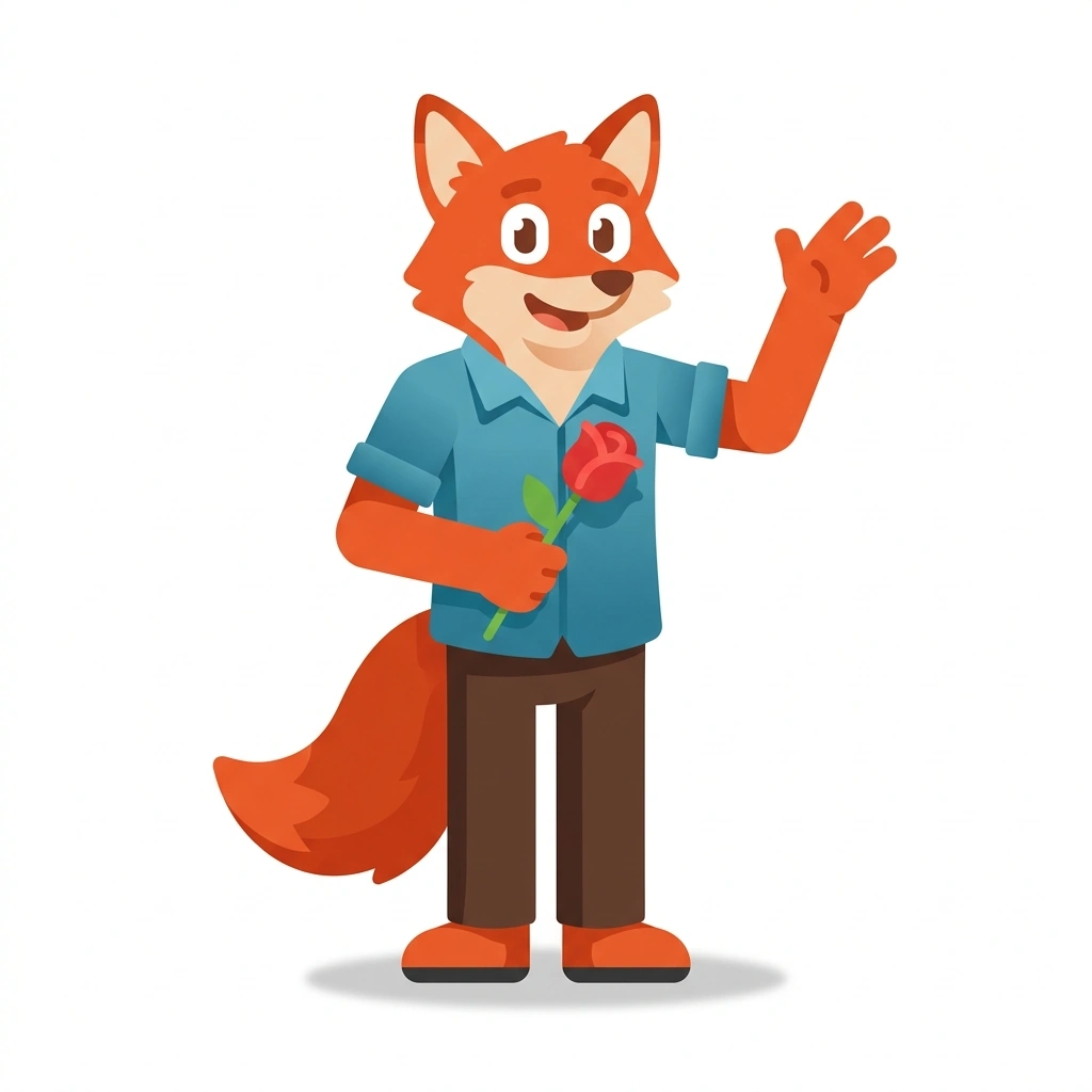 Felix the Fox, the guide who teaches the Ethical Casual Dating course