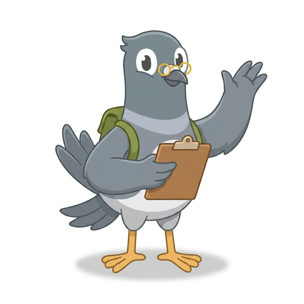 Pip the Pigeon, the guide who teaches the Psychology: Mind, Bias, and Behavior course