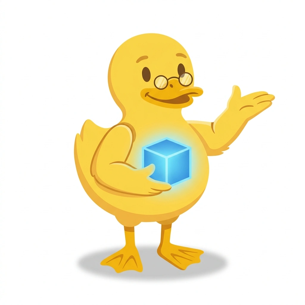 Dexter the Duck, the guide who teaches the Data Structures in Practice course