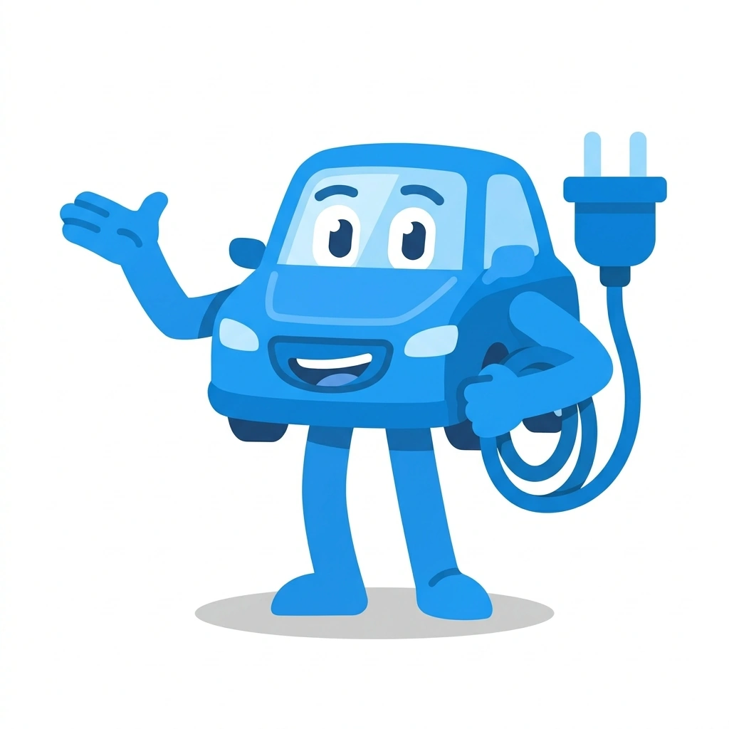 Sparky the Speedy Car, the guide who teaches the How Electric Cars Work course