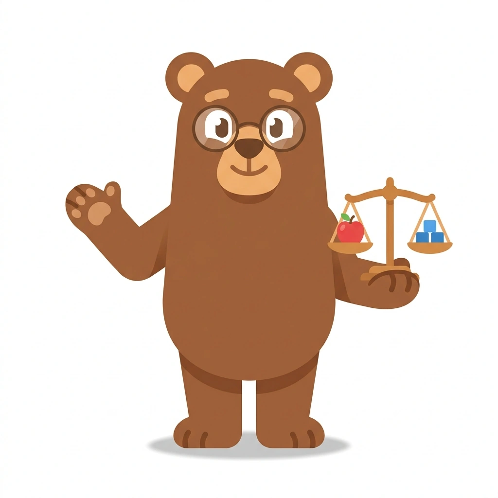 Barnaby the Bear, the guide who teaches the Making Sense of Algebra course