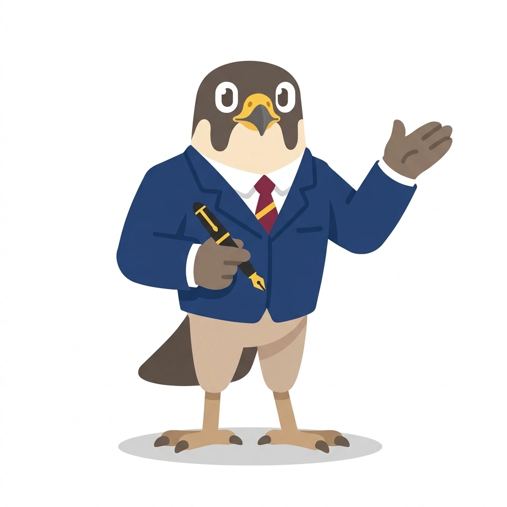 Franklin the Falcon, the guide who teaches the Advanced Investing and the US Economy course
