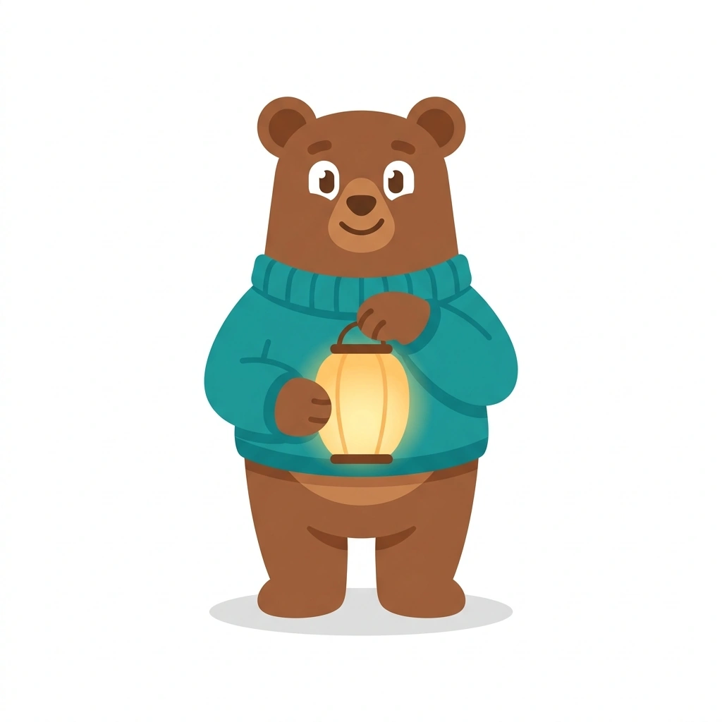Barnaby the Bear, the guide who teaches the The Science of Heartbreak course