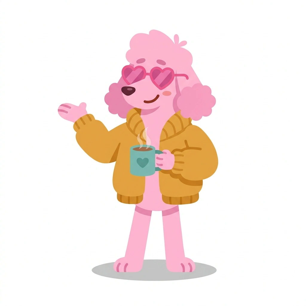 Pip the Poodle, the guide who teaches the Psychology of Daily Behavior course