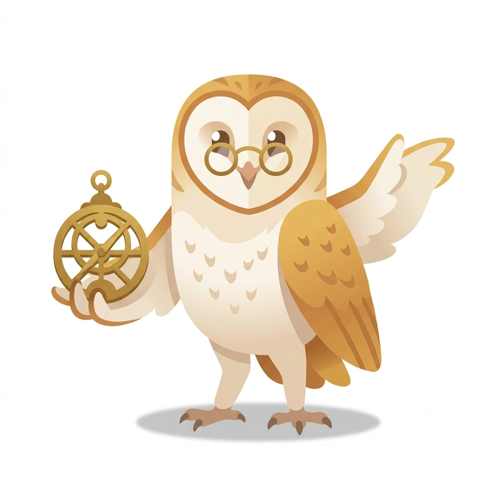 Orion the Owl, the guide who teaches the Astrological Mechanics and Synthesis course
