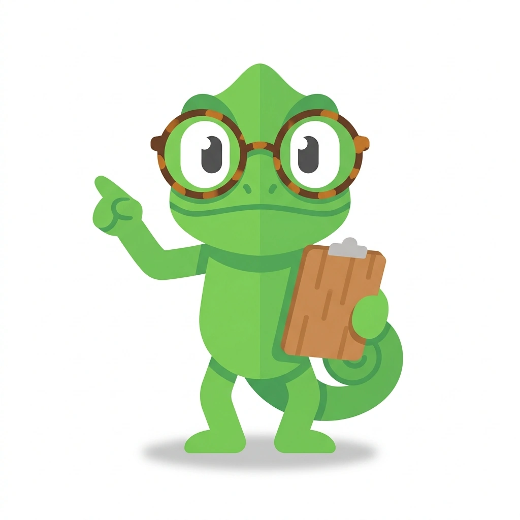 Clara the Chameleon, the guide who teaches the Clinical Psychology in Practice course