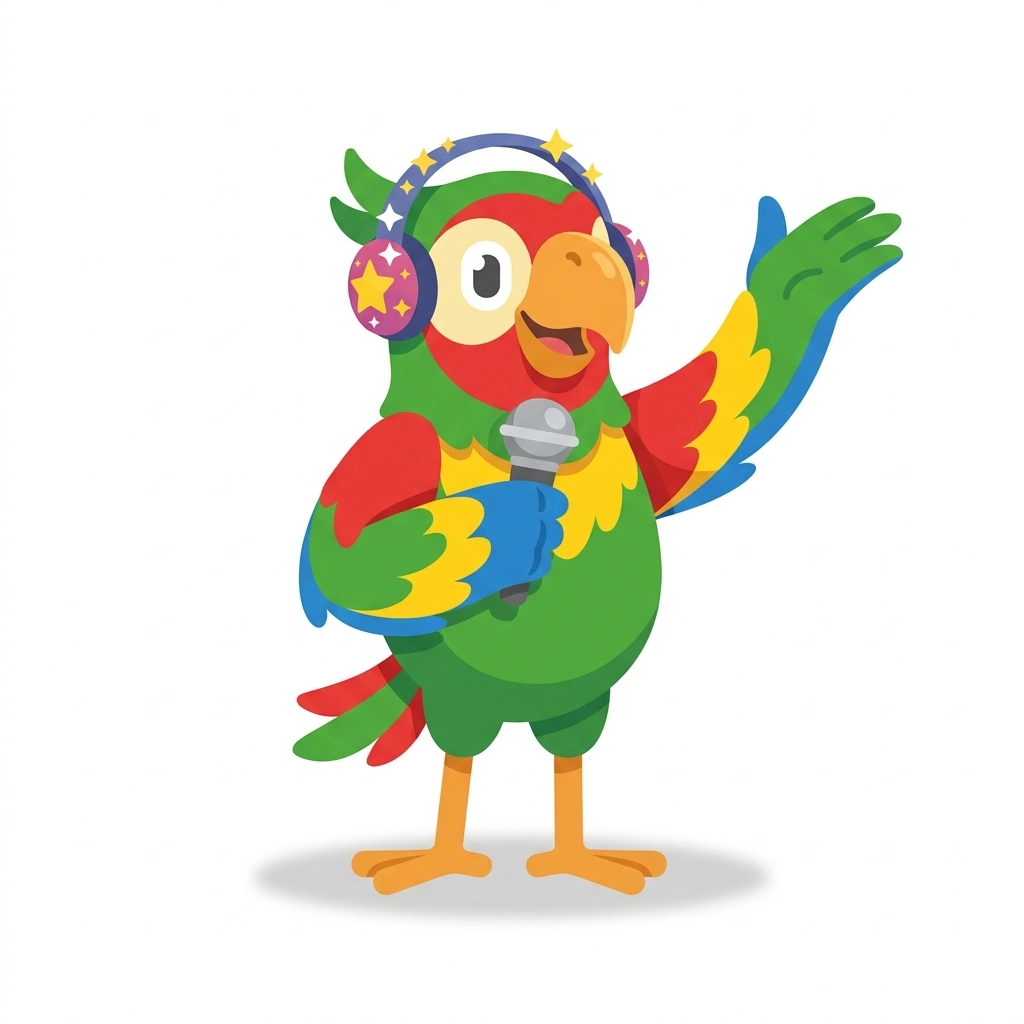 Pip the Pop-Star Parrot, the guide who teaches the P-pop: The New Sound of the Philippines course