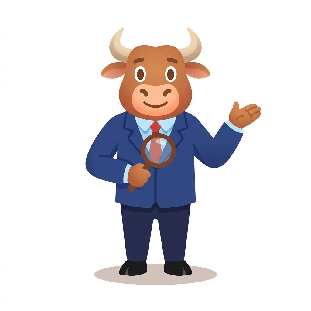Barnaby the Bull, the guide who teaches the Reading Stocks: Charts and Financials course