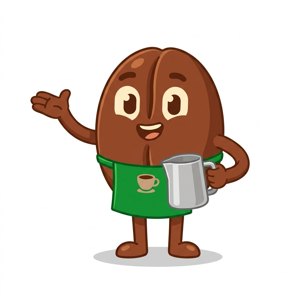 Bennie the Bean, the guide who teaches the Espresso Drinks: From Macchiato to Flat White course