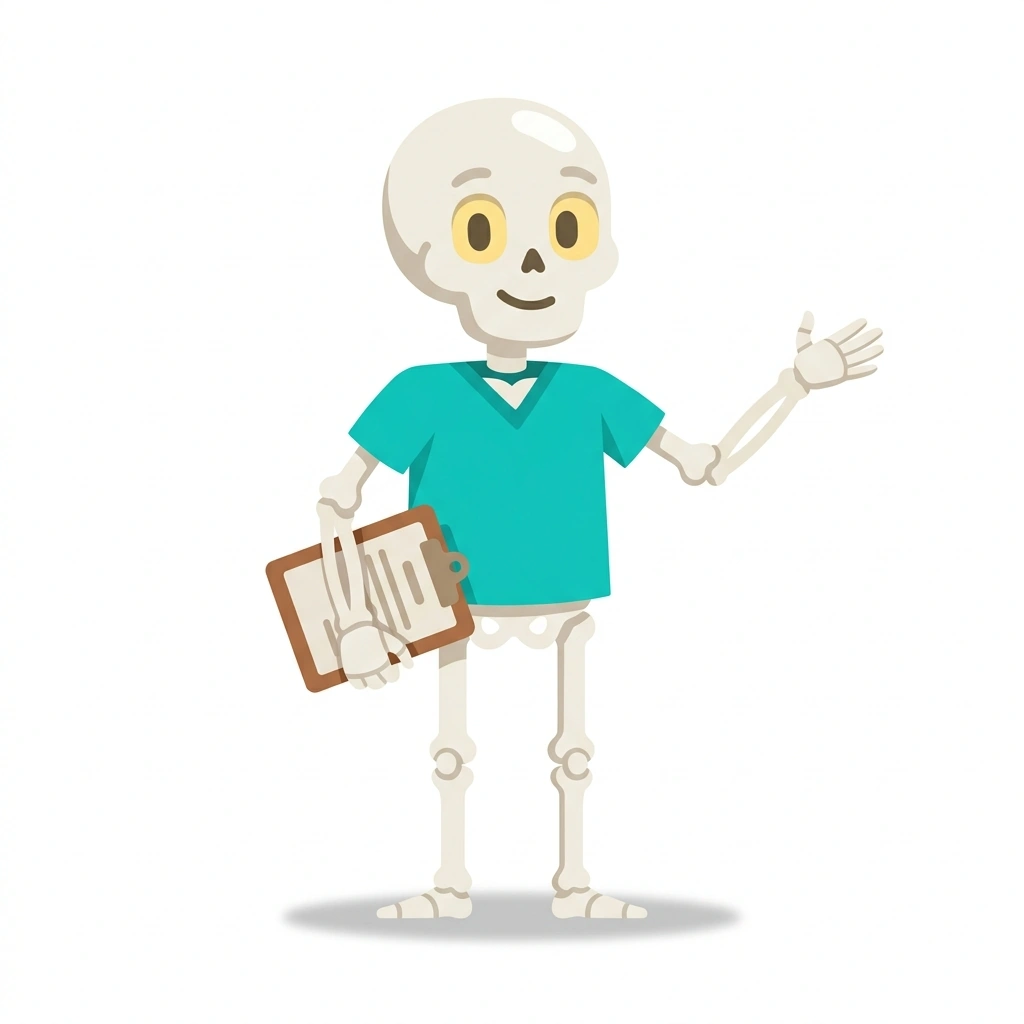 Sammy the Skeleton, the guide who teaches the How the Human Body Works course