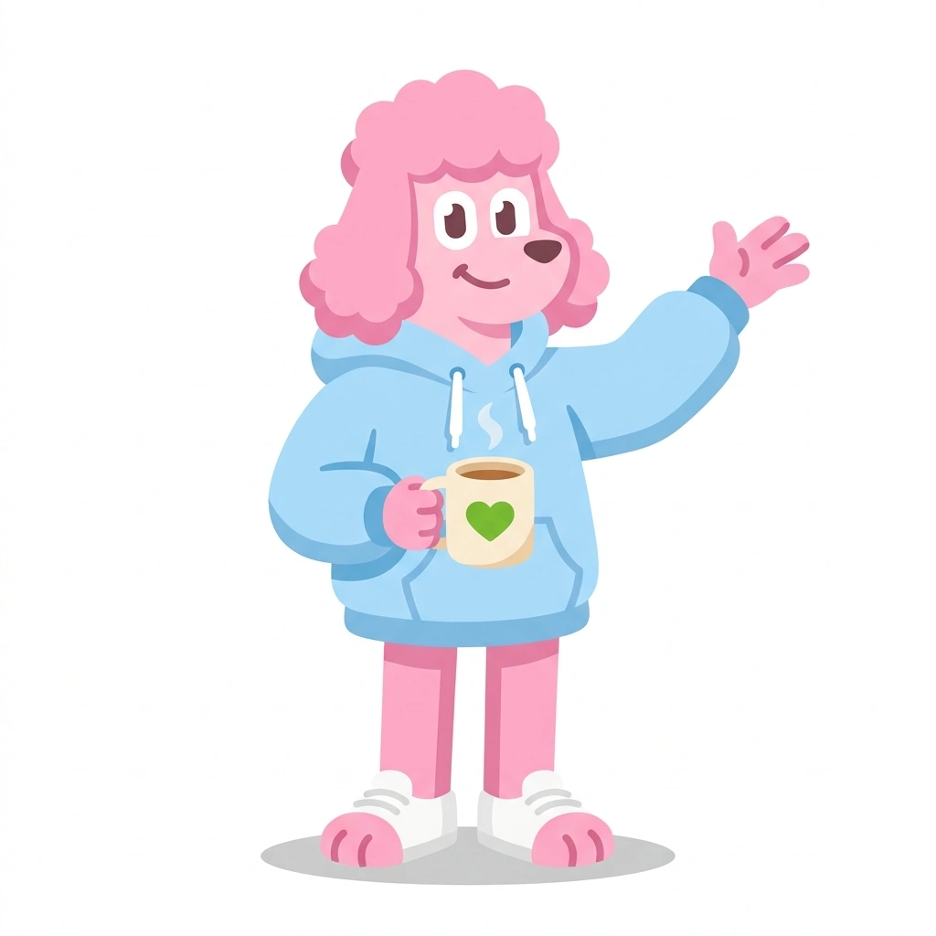 Penny the Poodle, the guide who teaches the Everyday Psychology: Why We Act course
