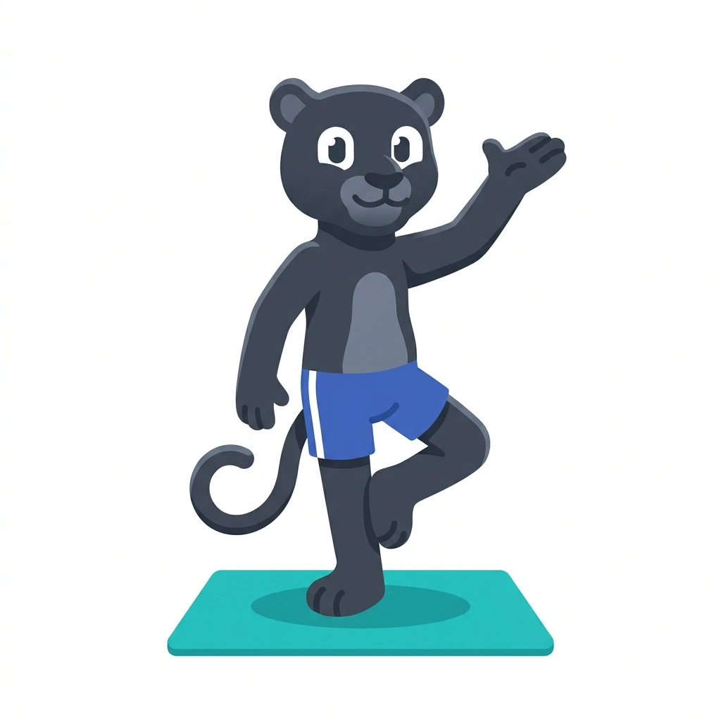 Pip the Panther, the guide who teaches the Pilates Biomechanics and Anatomy course