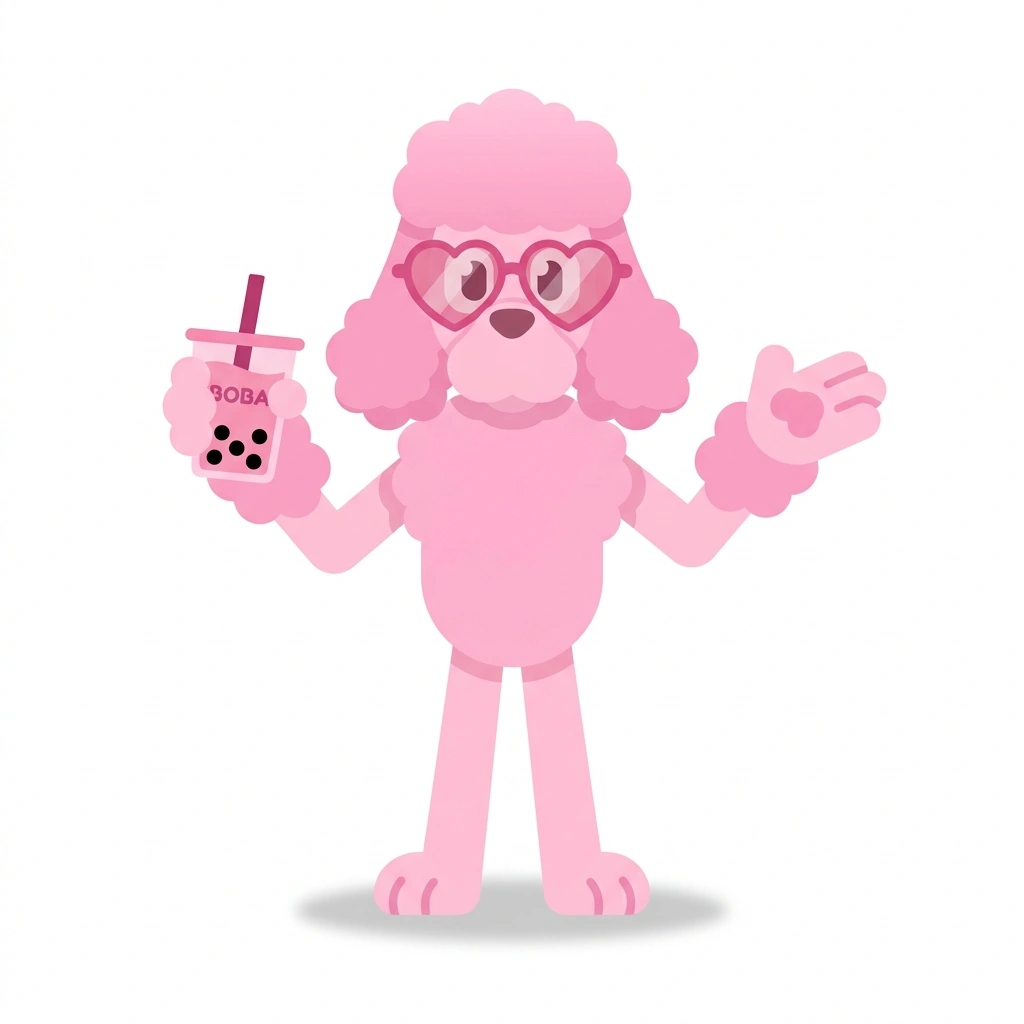 Pip the Poodle, the guide who teaches the Psychology of Human Connection course