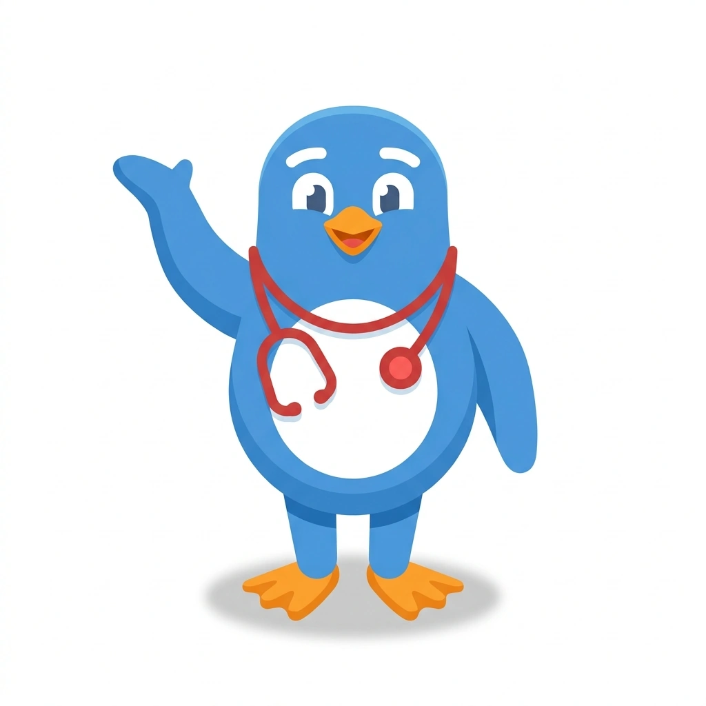 Pip the Penguin, the guide who teaches the Managing the Glucose Curve course