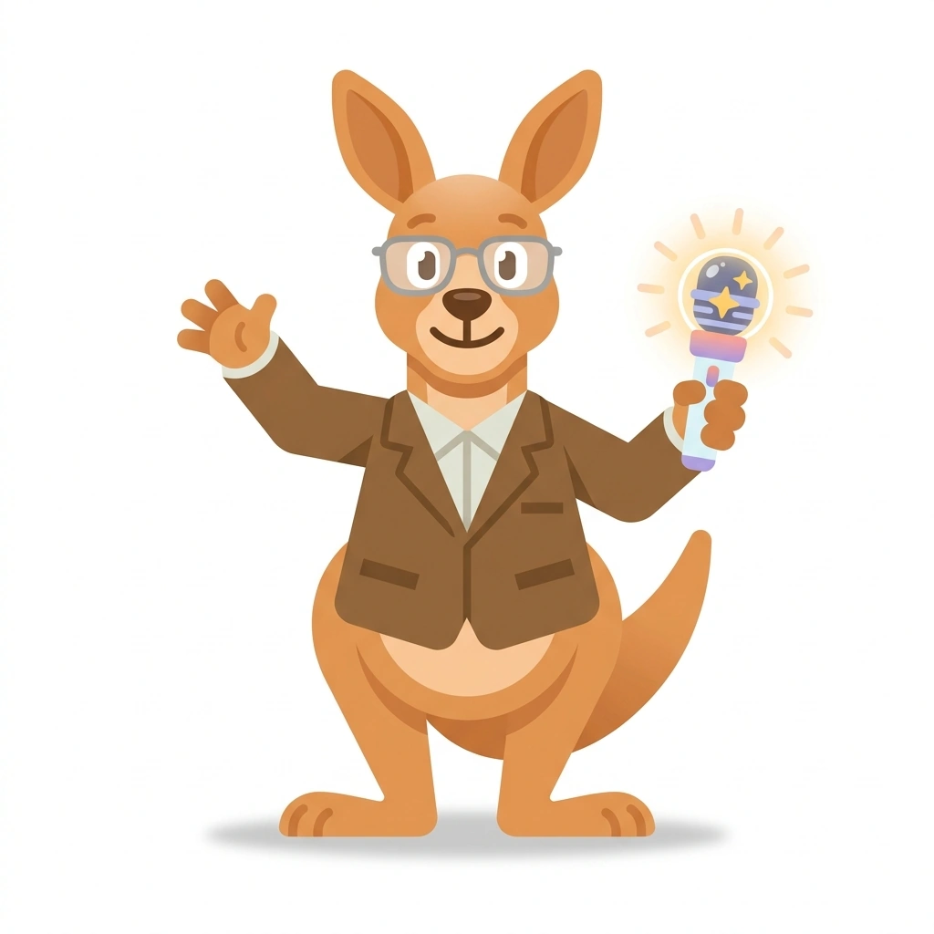 Koko the K-pop Kangaroo, the guide who teaches the How K-Pop Works course