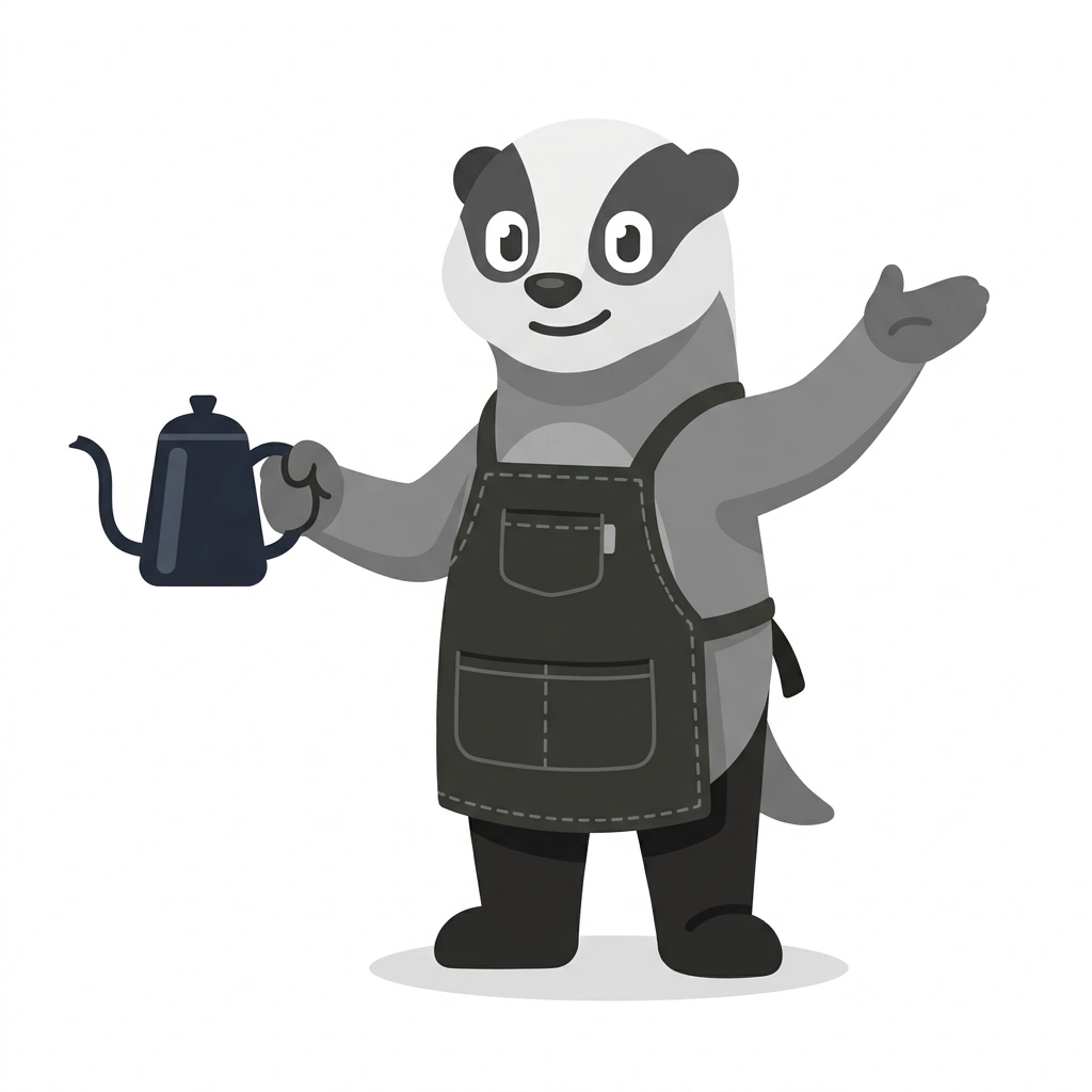 Barnaby the Badger, the guide who teaches the Specialty Coffee: Dialing In Flavor course