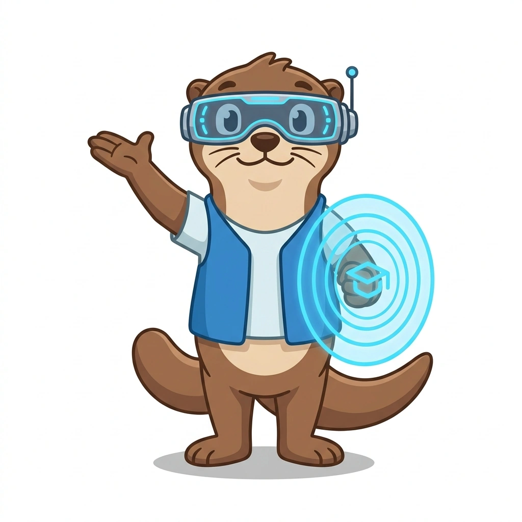Otto the Otter, the guide who teaches the Overwatch Tactics and Role Playbook course