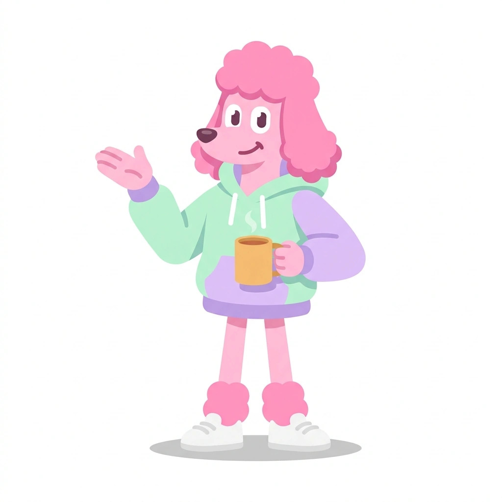 Pip the Poodle, the guide who teaches the How Your Mind Actually Works course