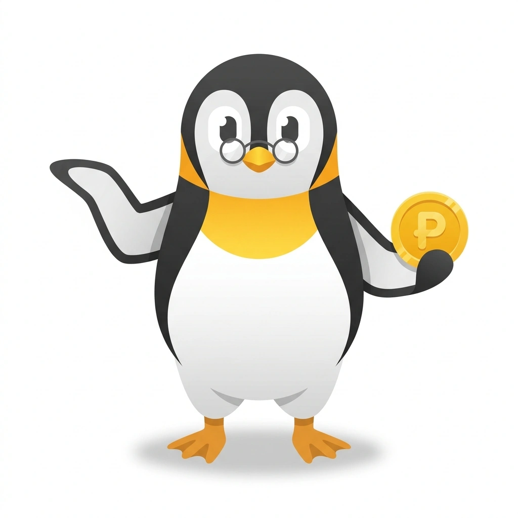 Penny the Penguin, the guide who teaches the Everyday Economics course