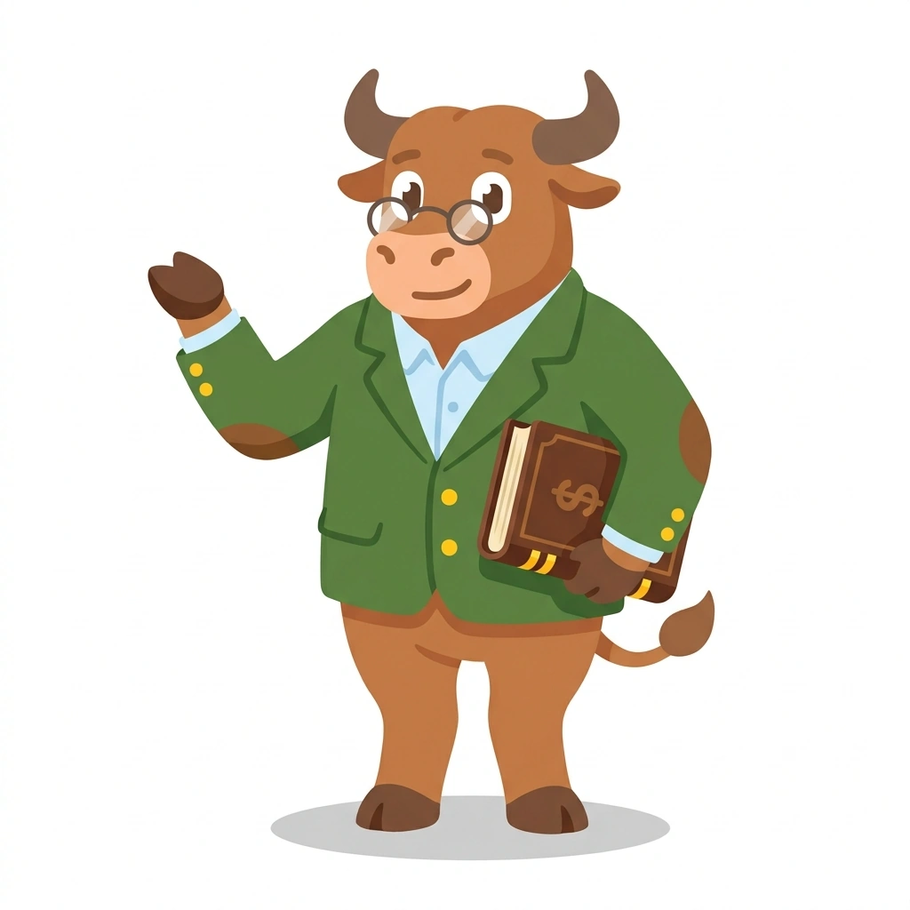 Barnaby the Bull, the guide who teaches the Finanzas para ti y tu negocio course