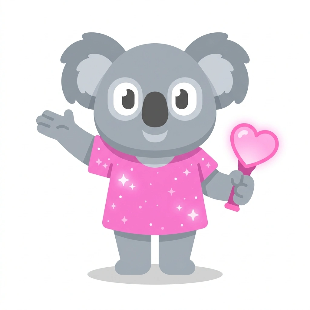 Koko the Koala, the guide who teaches the The World of K-pop course