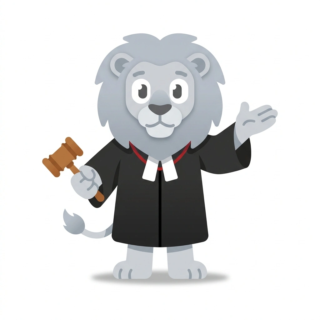 Lexi the Lion, the guide who teaches the Czech Law and Governance course