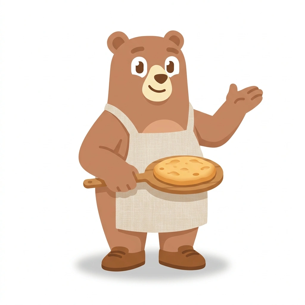 Barley the Bear, the guide who teaches the Cooking the Biblical Table course