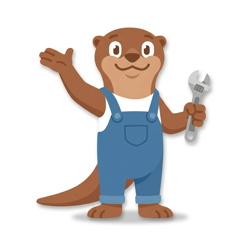 Otto the Otter, the guide who teaches the Everyday Car Mechanics course