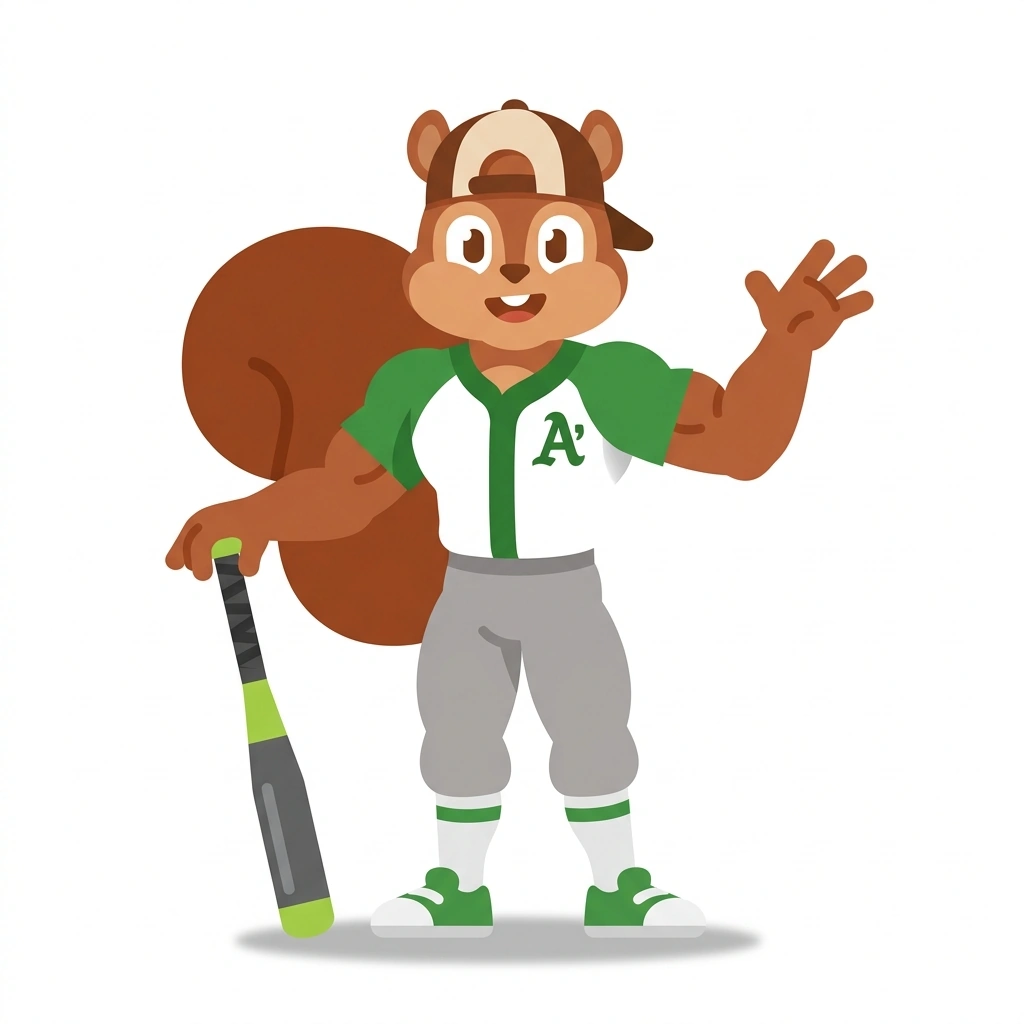 Slugger the Squirrel, the guide who teaches the Slopitch Strategy and Advanced Mechanics course
