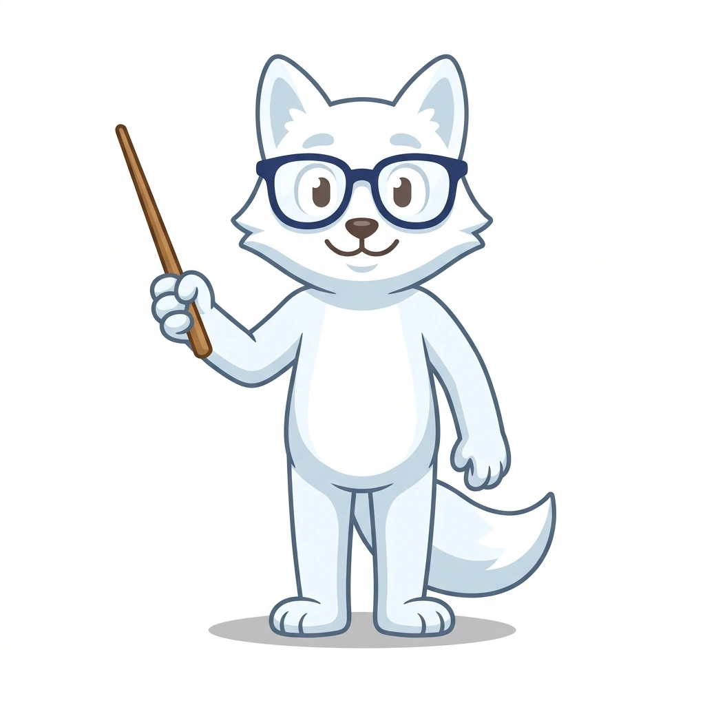 Artie the Arctic Fox, the guide who teaches the Crisp Articulation for Meetings course