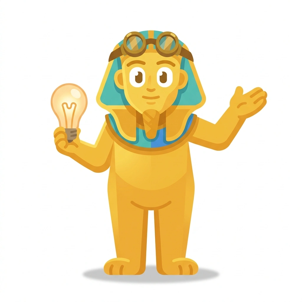 Sparky the Sphinx, the guide who teaches the Rebel Deities and Physical Laws course
