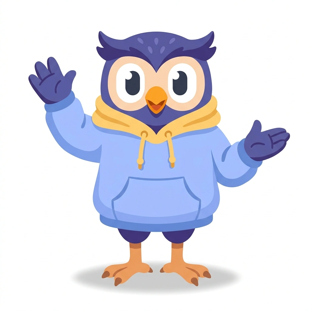 Ollie the Owl, the guide who teaches the Thinking in Object-Oriented Code course