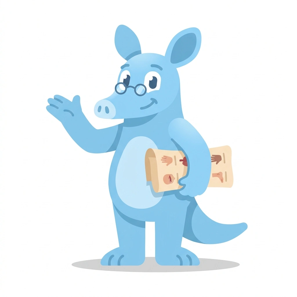 Atlas the Aardvark, the guide who teaches the How the Human Body Works course