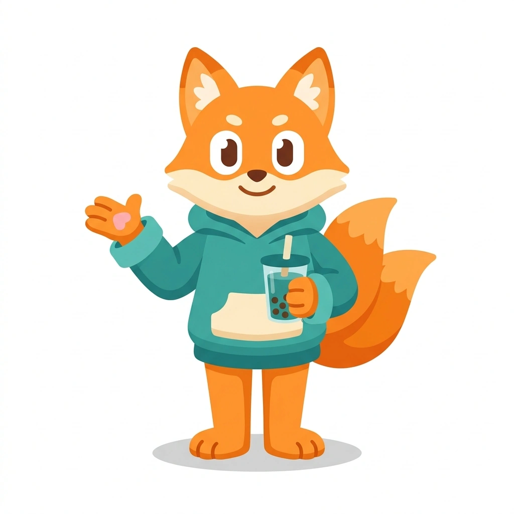 Kiko the Kitsune, the guide who teaches the Reading Everyday Japanese course