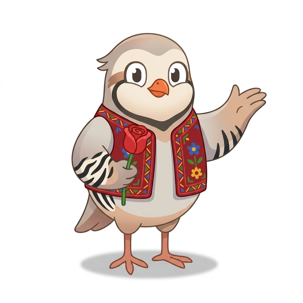 Pari the Partridge, the guide who teaches the Pashto for Your Crush course