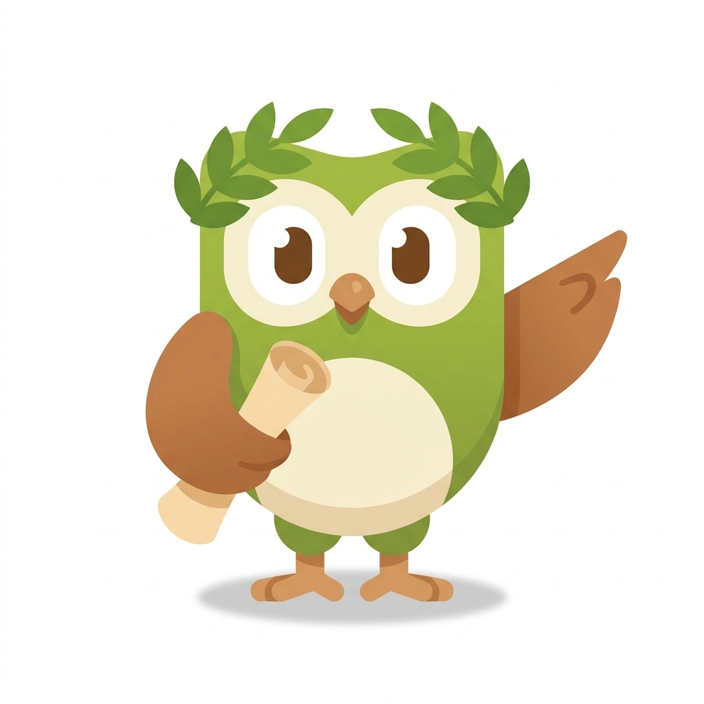 Olly the Owl, the guide who teaches the Ancient Greek Gods and Religion course