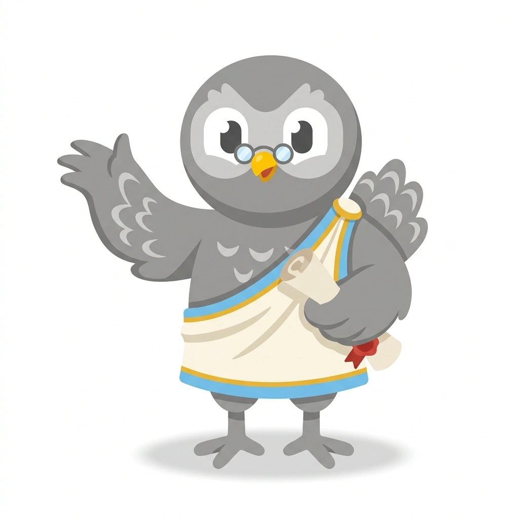 Phil the Philosopher Owl, the guide who teaches the Philosophy for Living course
