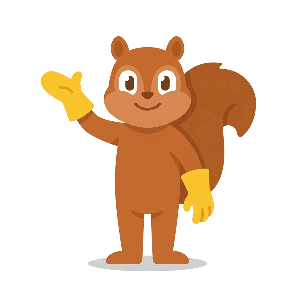 Sparky the Squirrel, the guide who teaches the How Electricity Works course