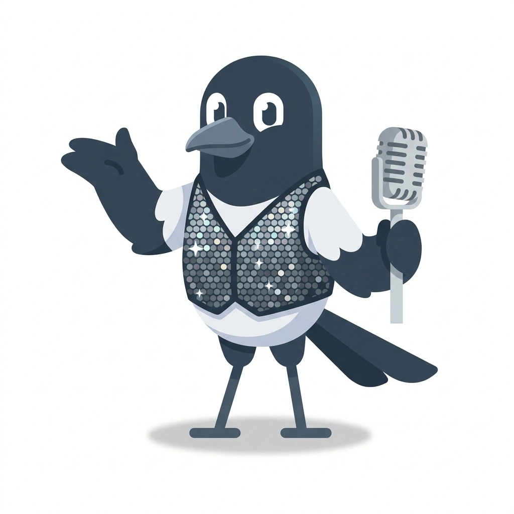 Melody the Magpie, the guide who teaches the K-Pop: The Musical Stage course