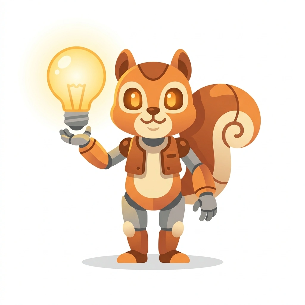 Sparky the Squirrel, the guide who teaches the Building Electronic Gadgets course