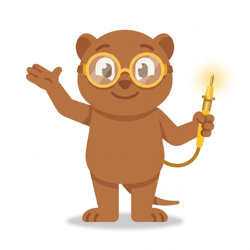Volt the Vole, the guide who teaches the Electric Circuits course