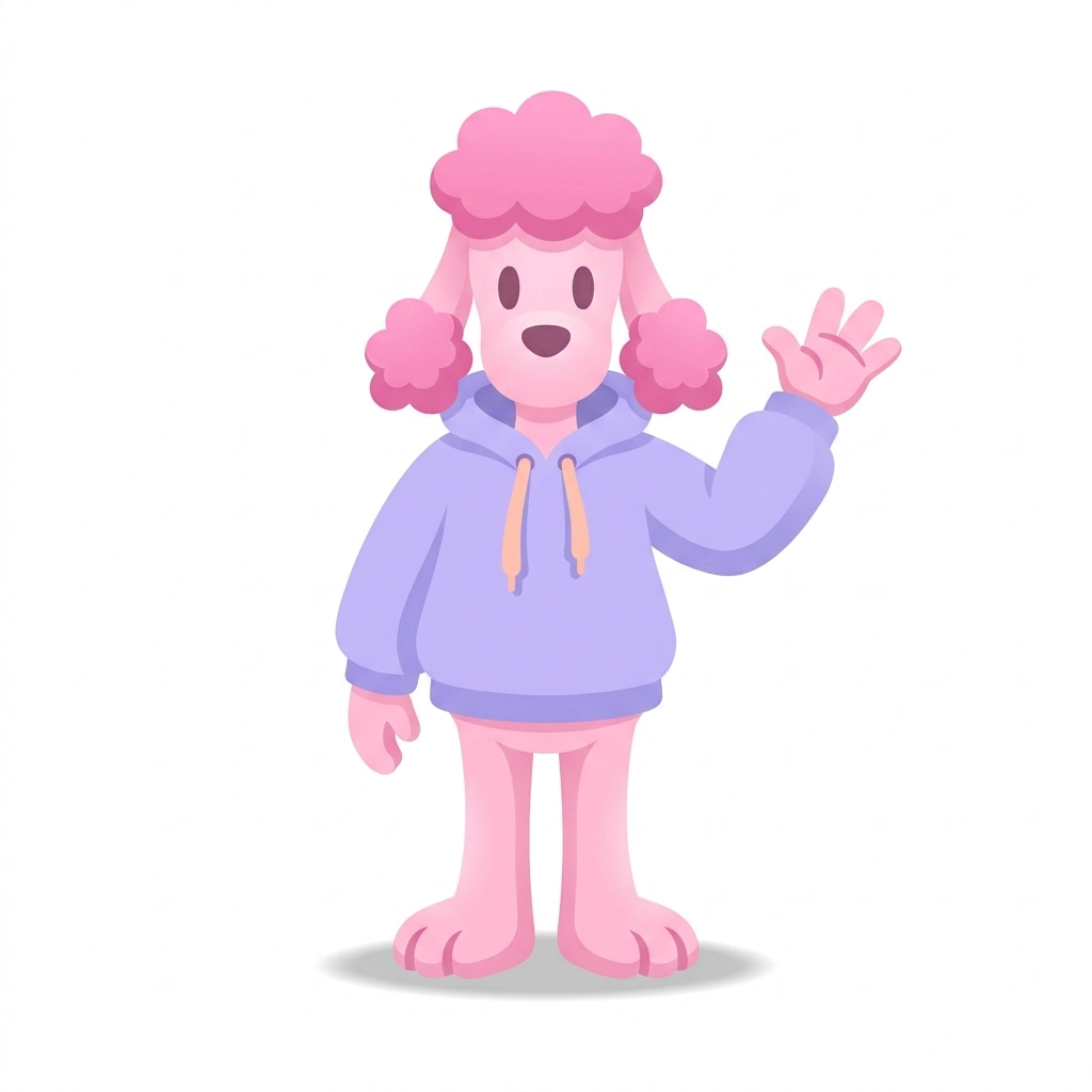 Pip the Poodle, the guide who teaches the Psychology of Everyday Behavior course