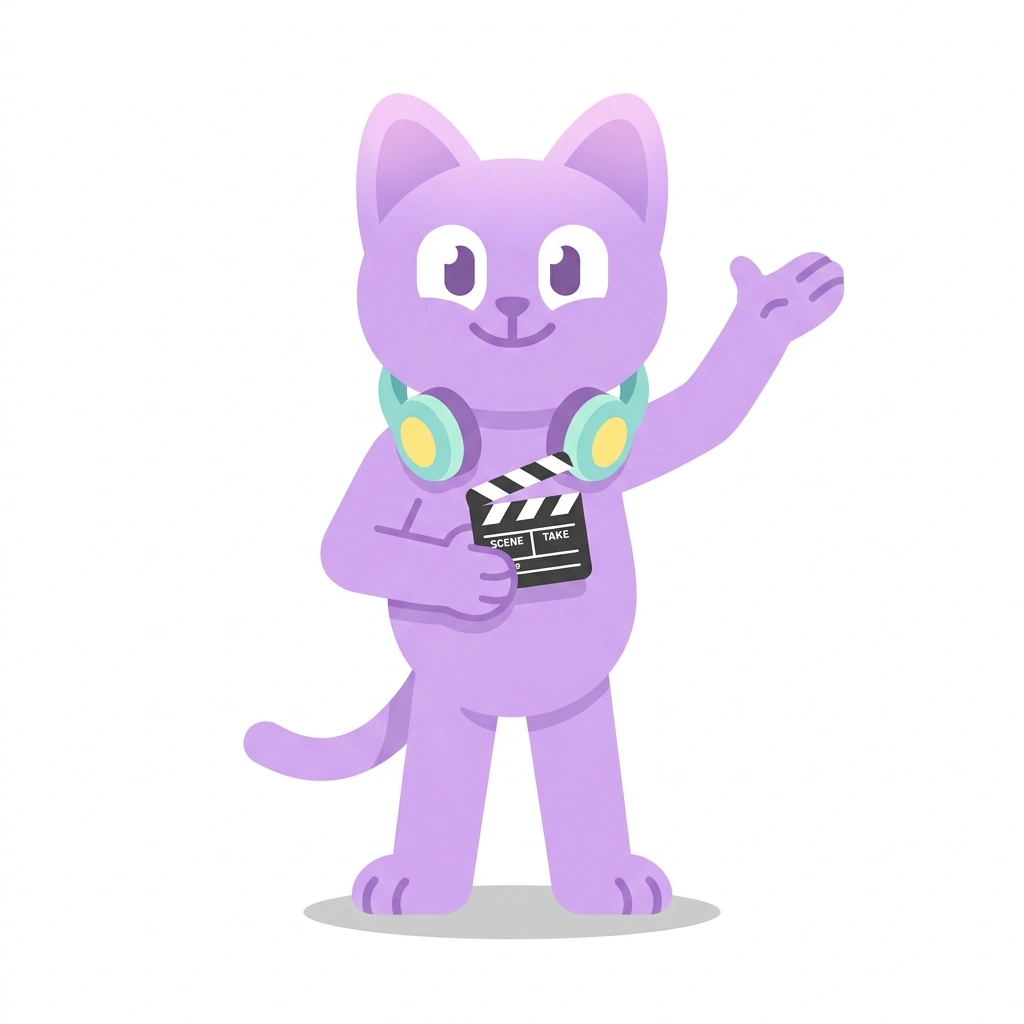 Vivi the Video Cat, the guide who teaches the Cutting Great Video course