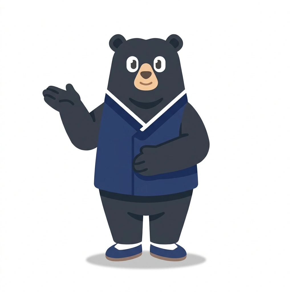 Bomi the Bear, the guide who teaches the Korean for Family and In-Laws course