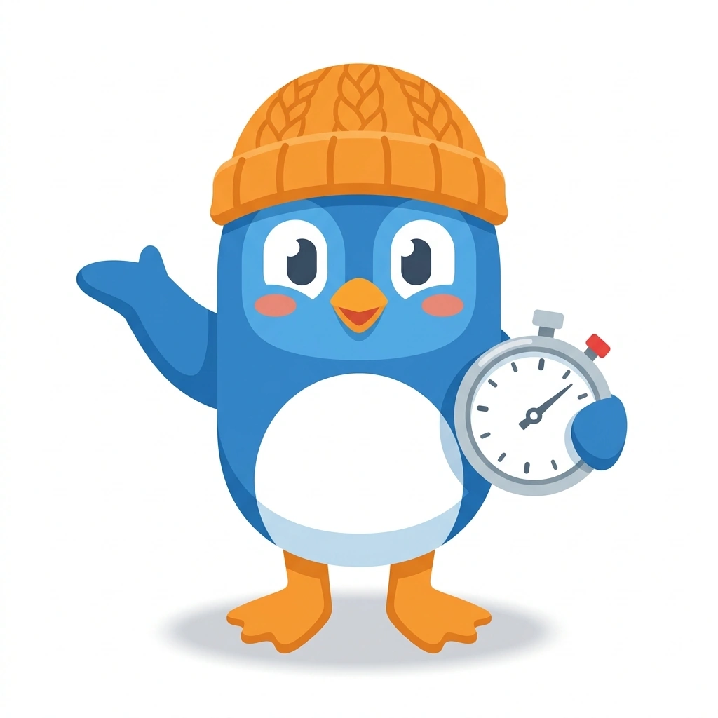Pip the Penguin, the guide who teaches the Cold Water for Stress and Sleep course