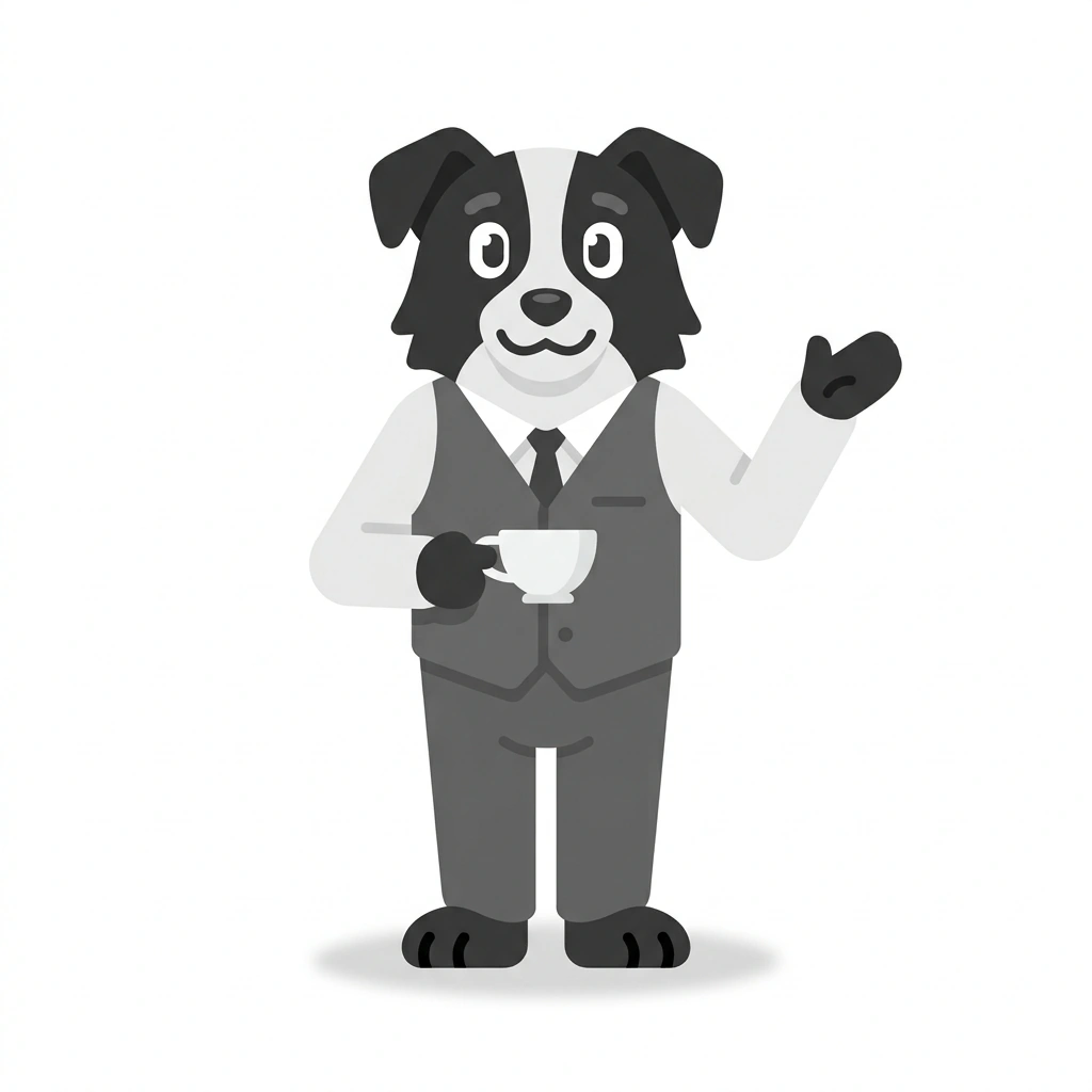Barnaby the Border Collie, the guide who teaches the Reading Body Language Like Patrick Jane course
