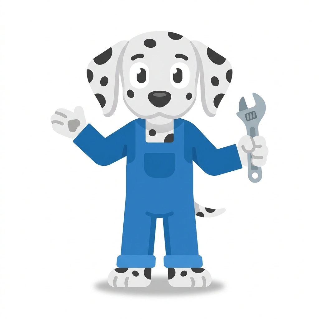 Diesel Dan the Dalmatian, the guide who teaches the How Diesel Engines Work course