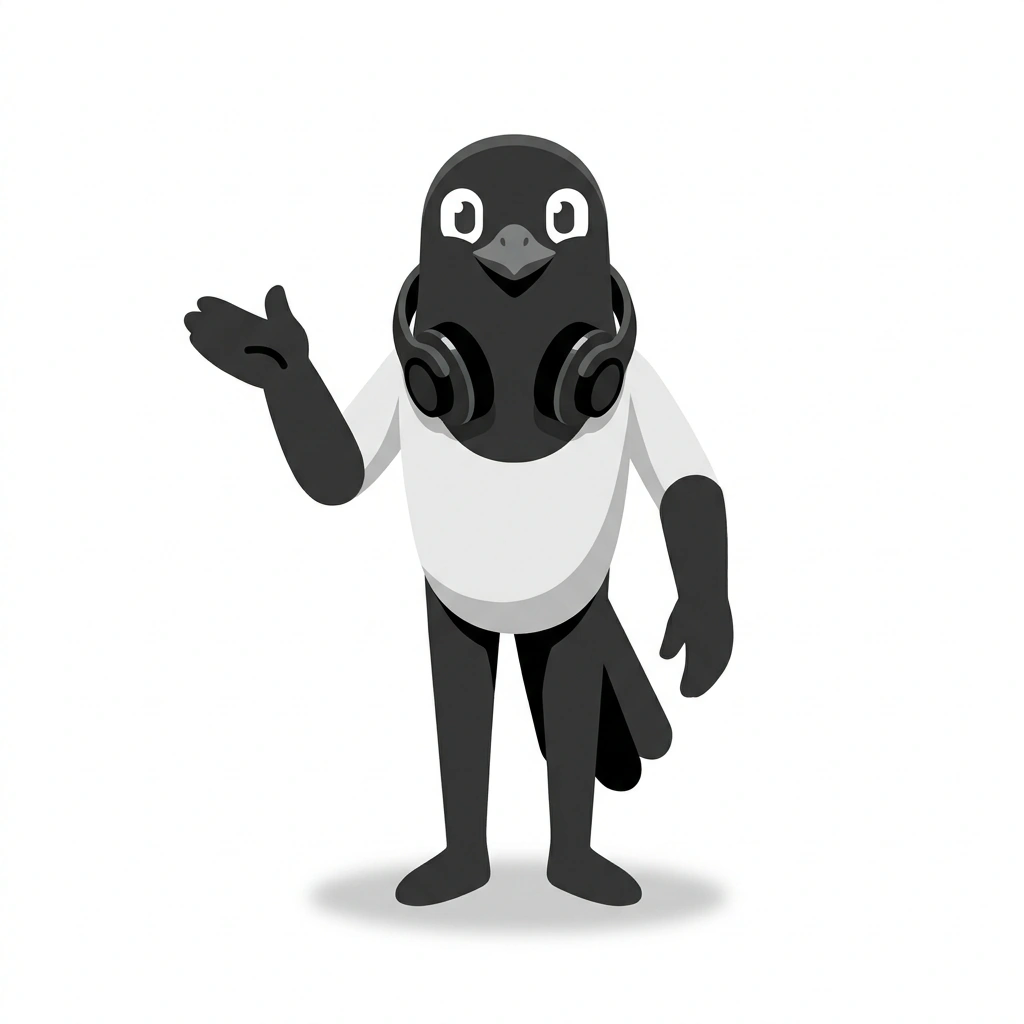 Koko the Korean Magpie, the guide who teaches the K-Pop Song Architecture course