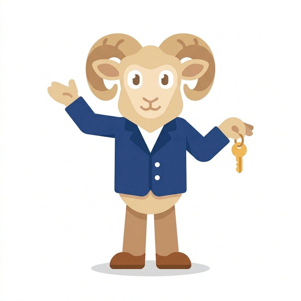 Barnaby the Bighorn, the guide who teaches the Nevada Real Estate License Prep course