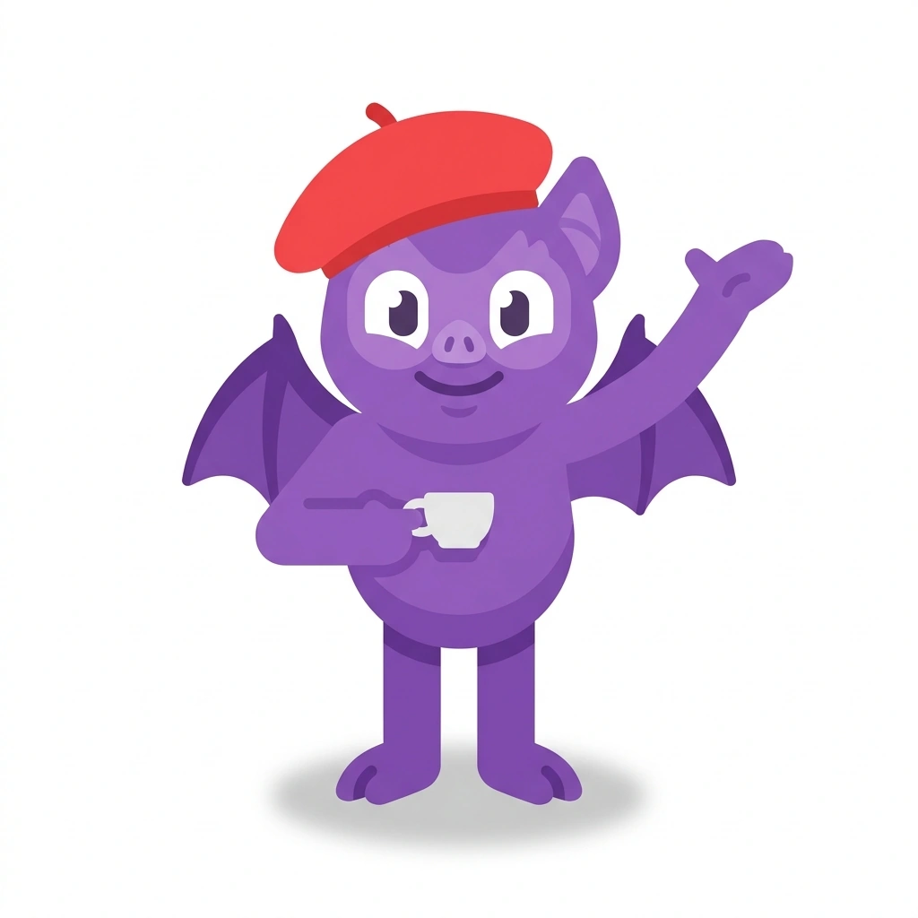 Val the Velvet Bat, the guide who teaches the The French Vampire's Coffee Guide course